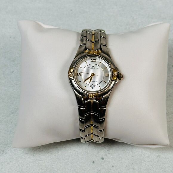 Anne Klein Watch 28mm Round Mixed Tone Date Classic Brand New Battery - Picture 2 of 13